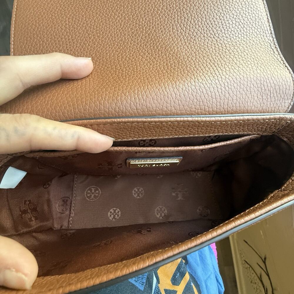 Tory Burch Thea Mini Crossbody Bag Tan Brown - Picture 8 of 9